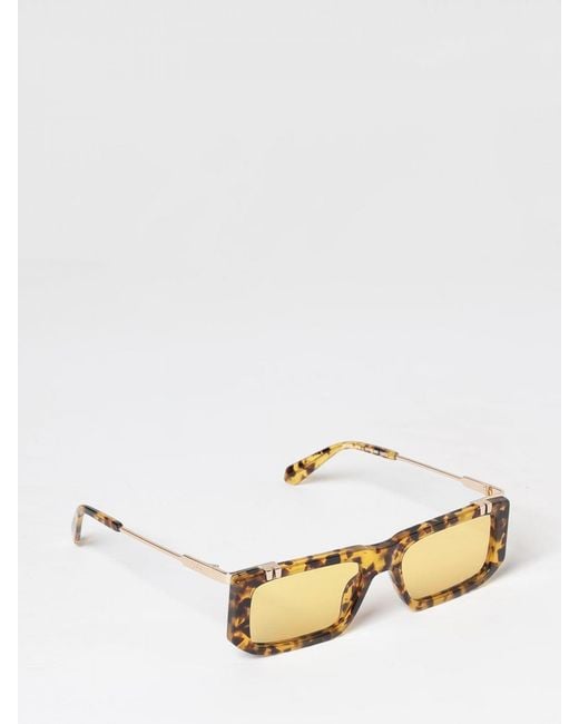 Off-White c/o Virgil Abloh Natural Rectangular Acetate And Metal Sunglasses With Dark Lenses for men