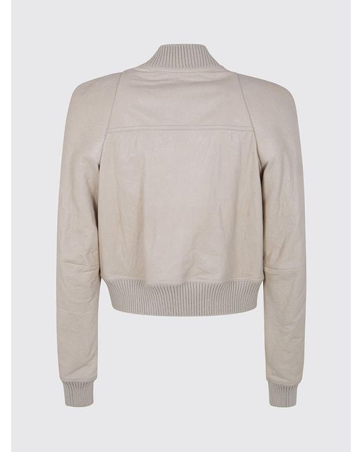 Rick Owens Gray Leather Jacket for men