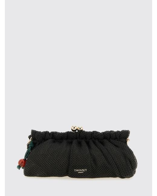 Twinset Black Raffia Clutch