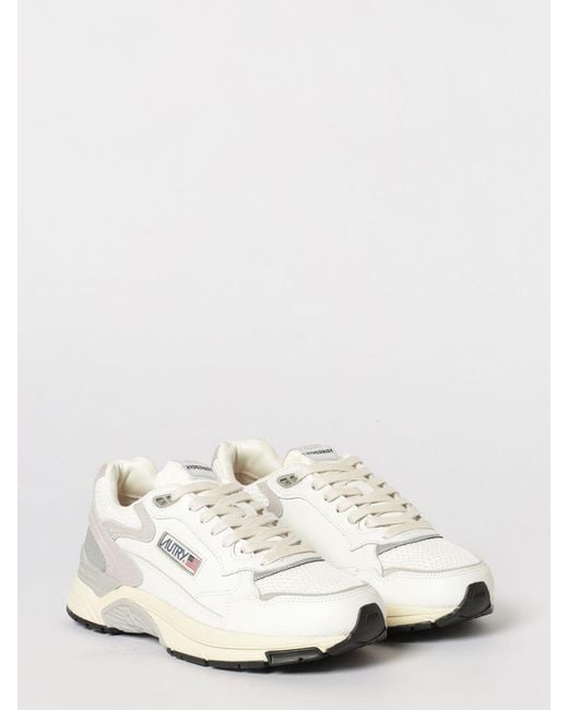 Autry White Hyperway Leather And Mesh Sneakers for men