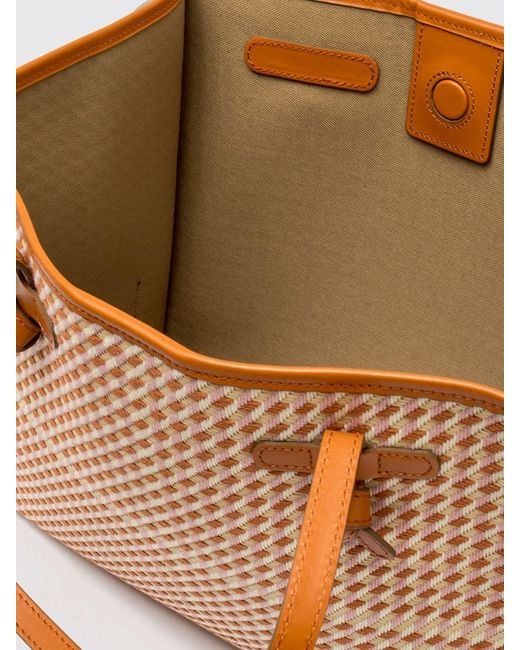 Gianni Chiarini Natural Marcella Houndstooth Cotton Bag