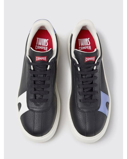 Camper White Twins Low-Top Calfskin Trainers With Contrast Logo