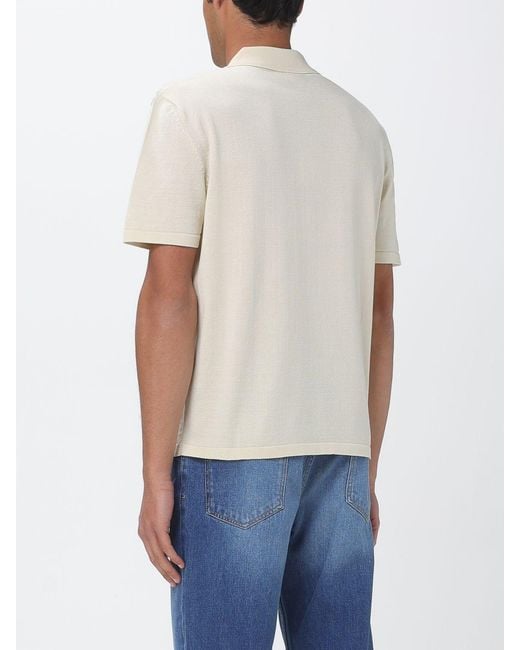 A.P.C. White Cotton Knit Polo for men