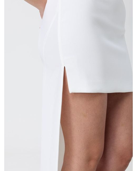 Elisabetta Franchi White Asymmetric Viscose Dress