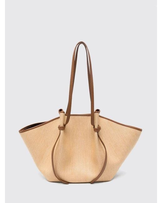 Yuzefi Natural Mochi Raffia And Leather Bag