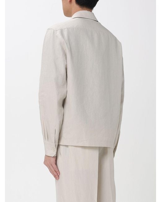 Lardini Natural Linen Blend Shirt Jacket for men