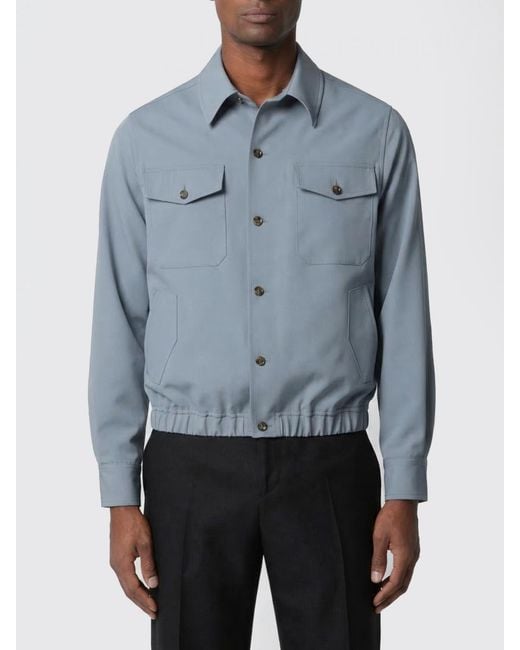 Lardini Blue Virgin Wool Overshirt for men