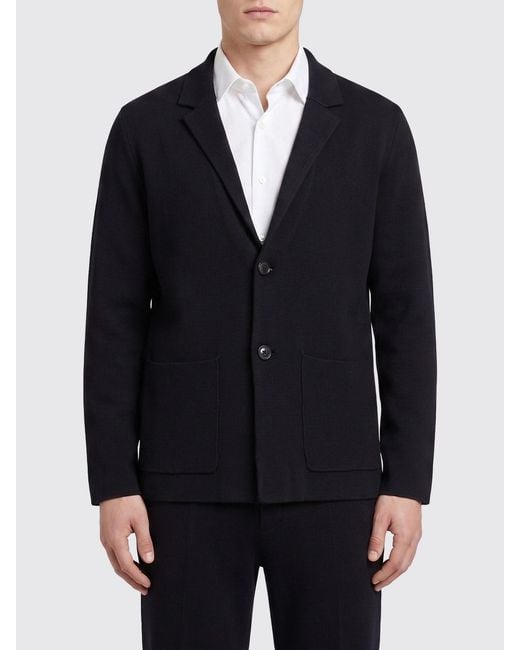 Roberto Collina Blue Single-Breasted Cotton Blazer for men