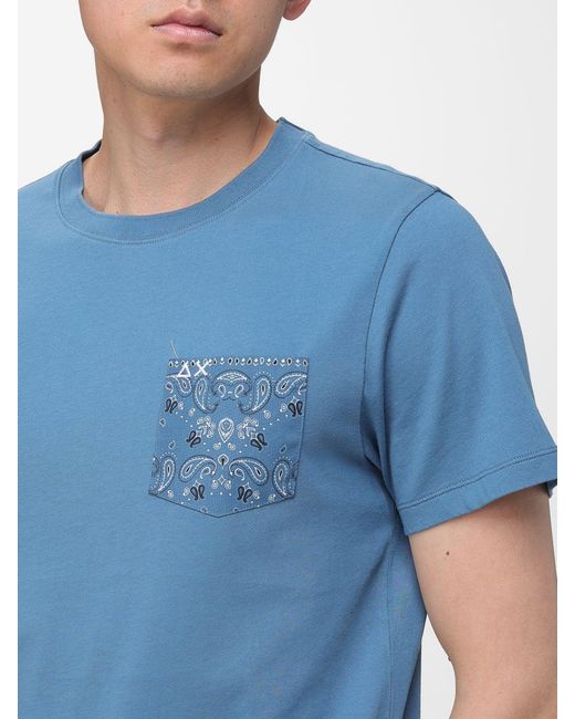 Sun 68 Blue Basic Cotton T-Shirt for men