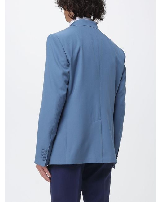 Dolce & Gabbana Blue Dolce &Amp Gabbana Double Breasted Virgin Wool Blazer for men