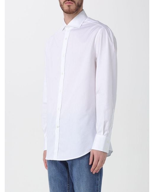 Brunello Cucinelli White Cotton Shirt for men