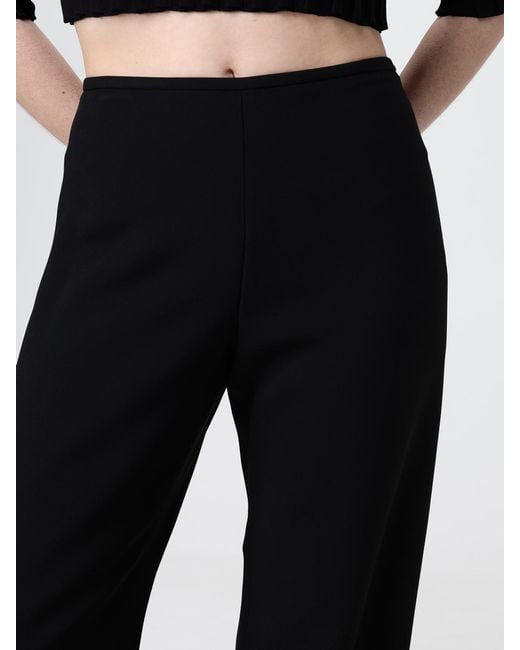 Emporio Armani Black Crepe Wide Leg Trousers