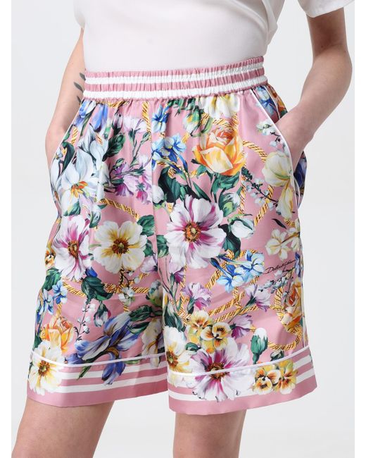 Short De Pyjama En Soie À Fleurs Dolce & Gabbana en coloris Pink