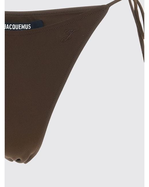 Jacquemus Natural Mid-Rise Bikini Bottoms With Adjustable Side Ties