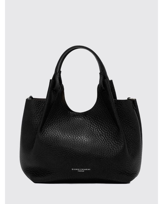 Gianni Chiarini Black Dua Hammered Leather Bag