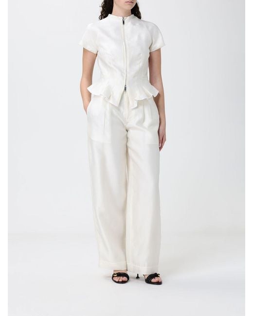 Staud White Wool And Silk Jacket