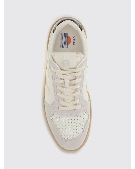 Veja Natural V-82 O.T. Leather Sneakers With Perforated Toe for men