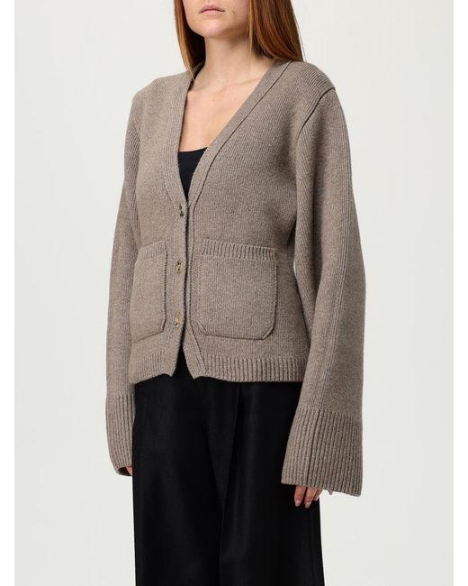 Khaite Gray V-Neck Cashmere Cardigan