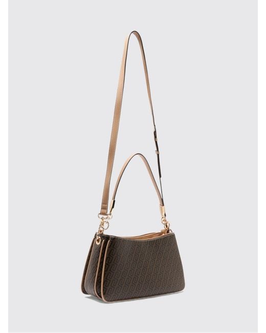 Liu Jo White Faux Leather Grained Bag With All Over Monogram