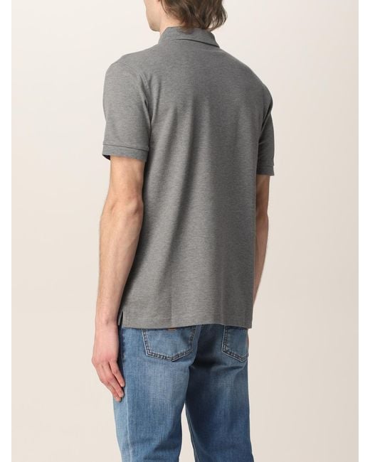 Fay Gray Stretch Cotton Polo Shirt With Logo for men