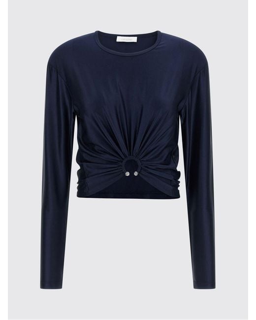 Rabanne Blue Viscose Crop Top