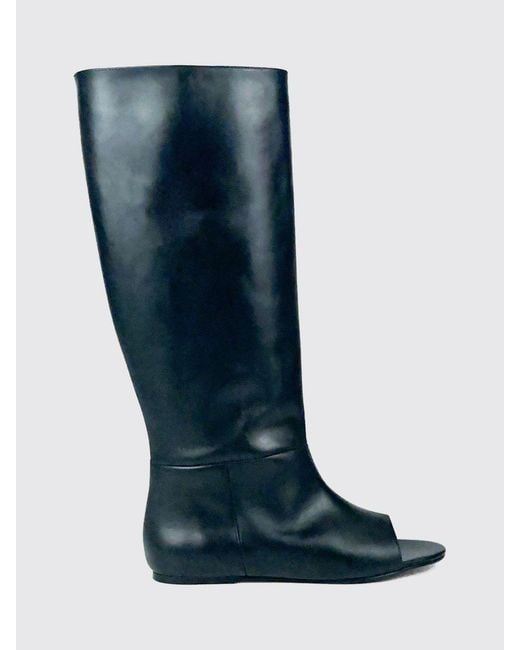 GIMAGUAS Blue Open-Toe Knee-High Boots