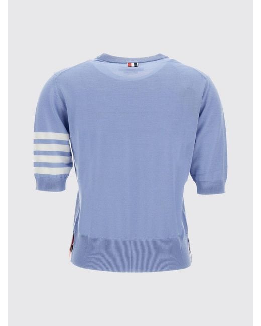 Thom Browne Blue 4-Bar Virgin Wool Sweater