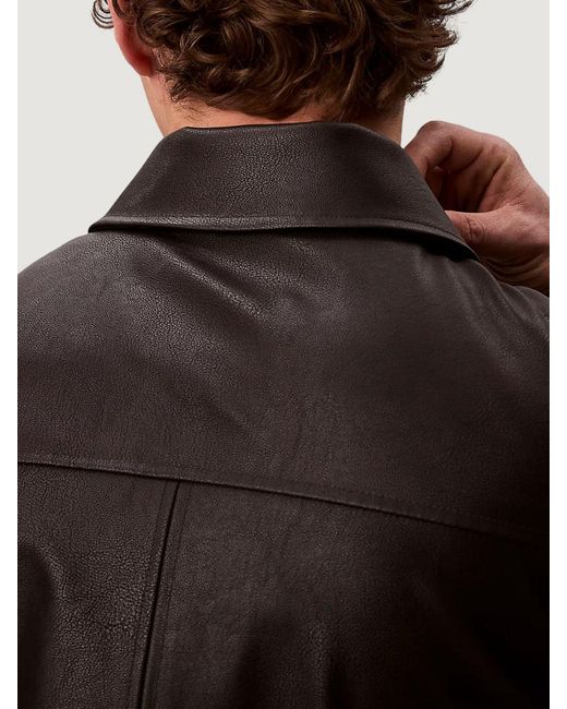 Calvin Klein Black Faux Leather Bomber Jacket for men