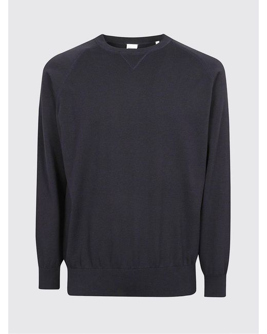 Aspesi Blue Crew Neck Cotton Sweatshirt for men