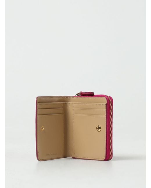 Marc Jacobs Pink Wallet In Grained Leather