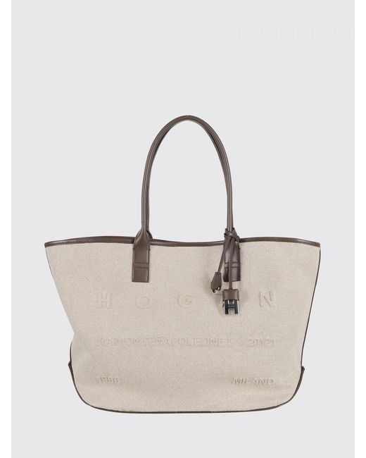 Hogan Natural Address Cotton Canvas Bag