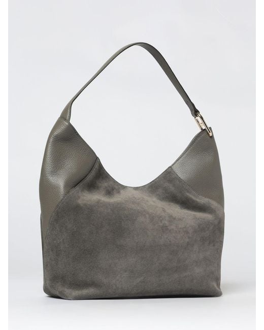 Furla Gray Lara Suede Bag