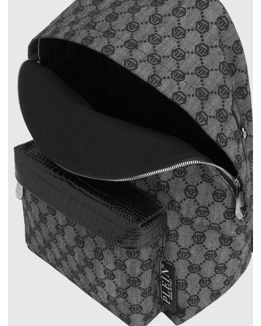Philipp Plein Gray Backpack for men