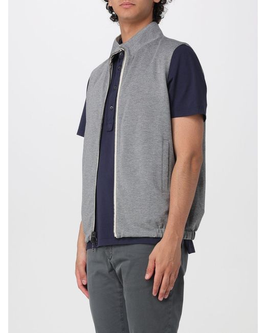 Kiton White Reversible Nylon Vest for men