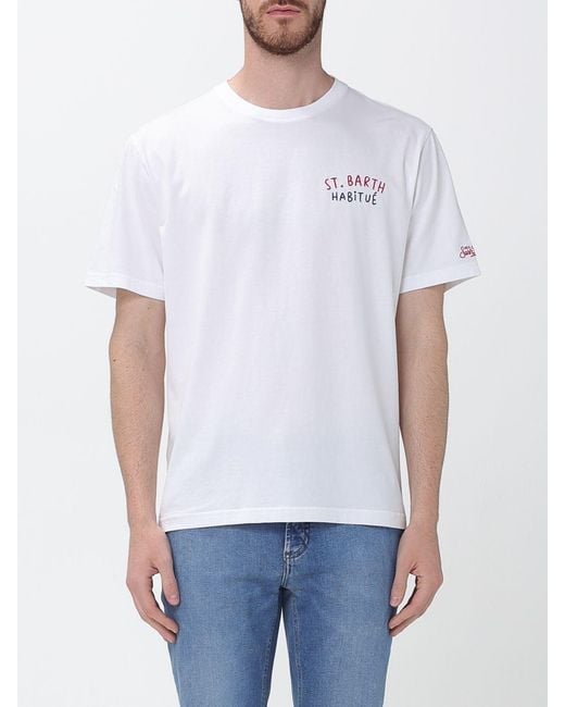 Mc2 Saint Barth White Printed Cotton T-Shirt for men