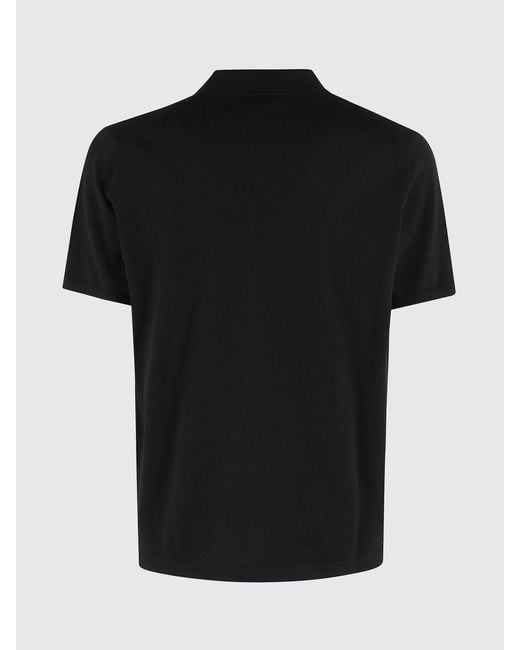 Kangra Black Short-Sleeved Polo Shirt Knitted for men
