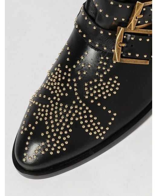 Chloé Black ChloÉ Susanna Nappa Ankle Boots With Micro Studs