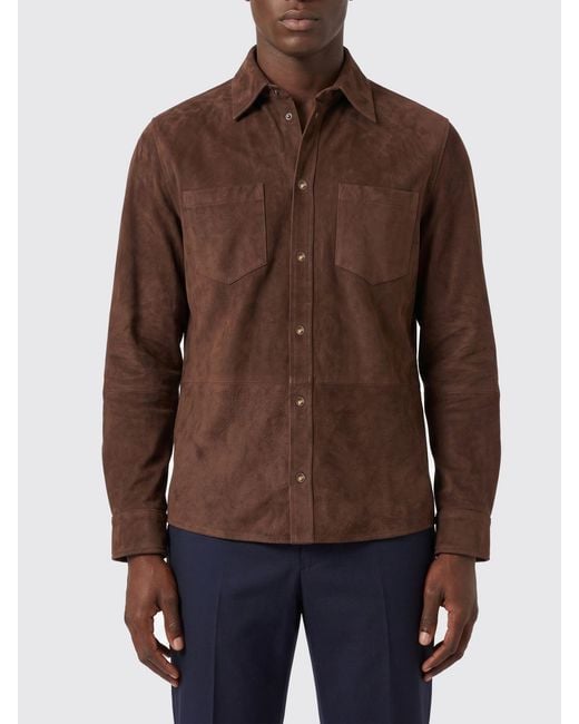 Brunello Cucinelli Brown Suede Shirt for men