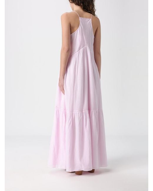 Isabel Marant Pink Vasma Long Cotton Blend Dress