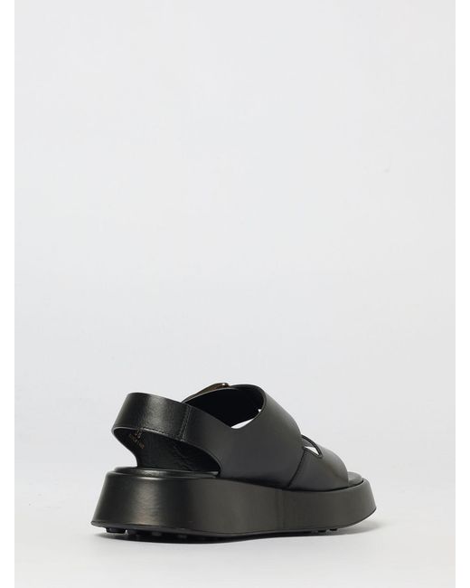 Tod's Black Leather Sandals
