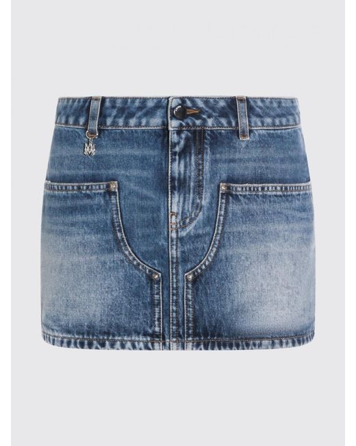 Amiri Blue Denim Mini Skirt