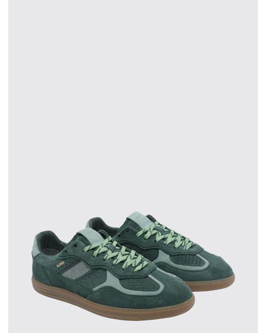 Alohas Green Tb.490 Color-Block Leather And Suede Sneakers