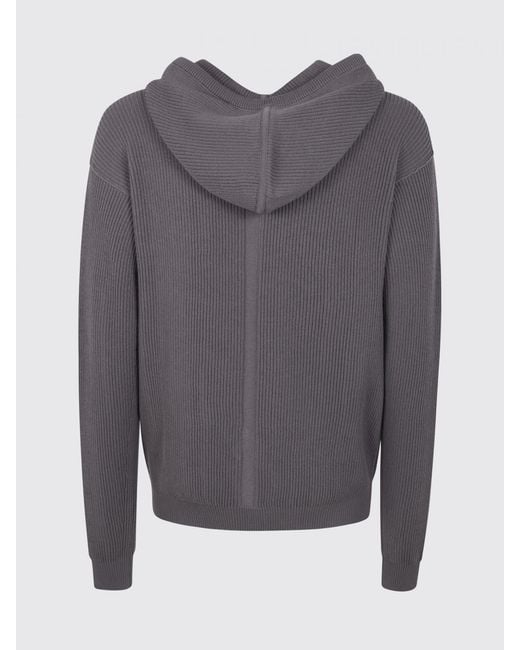 Rick Owens Gray Hooded Cardigan for men