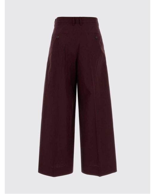 Max Mara Purple High-Waisted Wide-Leg Cotton Palazzo Trousers