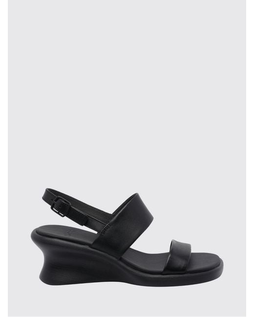 Camper White Louise Leather Wedge Sandals