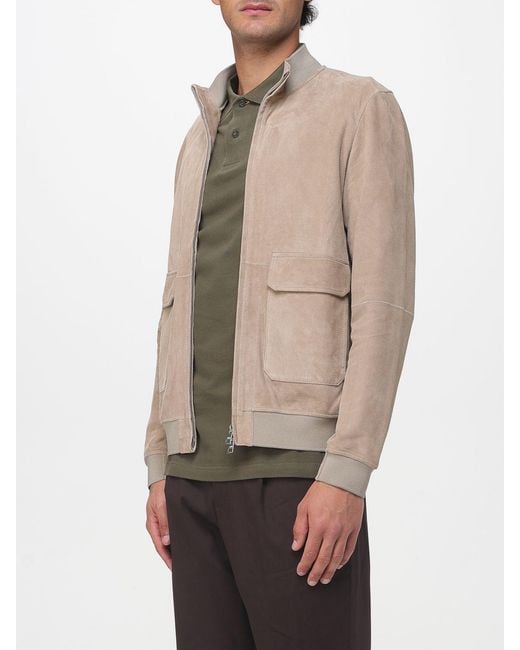 DUNO Natural Octane Suede Bomber Jacket for men