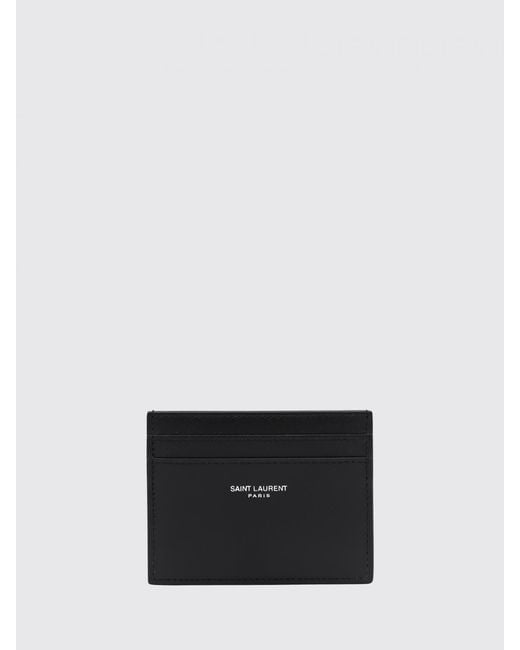 Saint Laurent White Leather Credit Card Holder for men