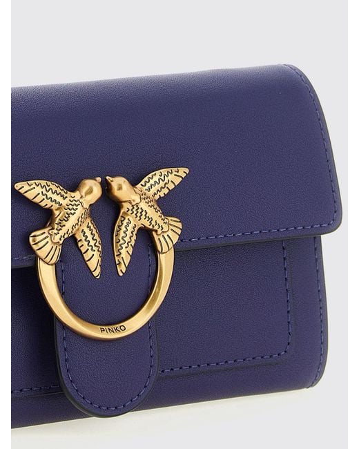 Pinko Blue Love Bag Simply Leather Wallet Bag