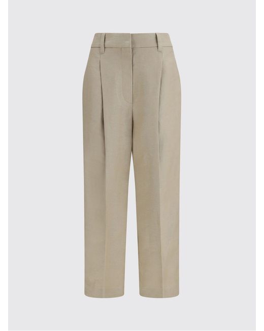 Brunello Cucinelli Natural Linen Palazzo Trousers