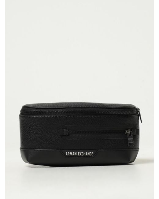 ARMANI EXCHANGE Black Belt Bag for men